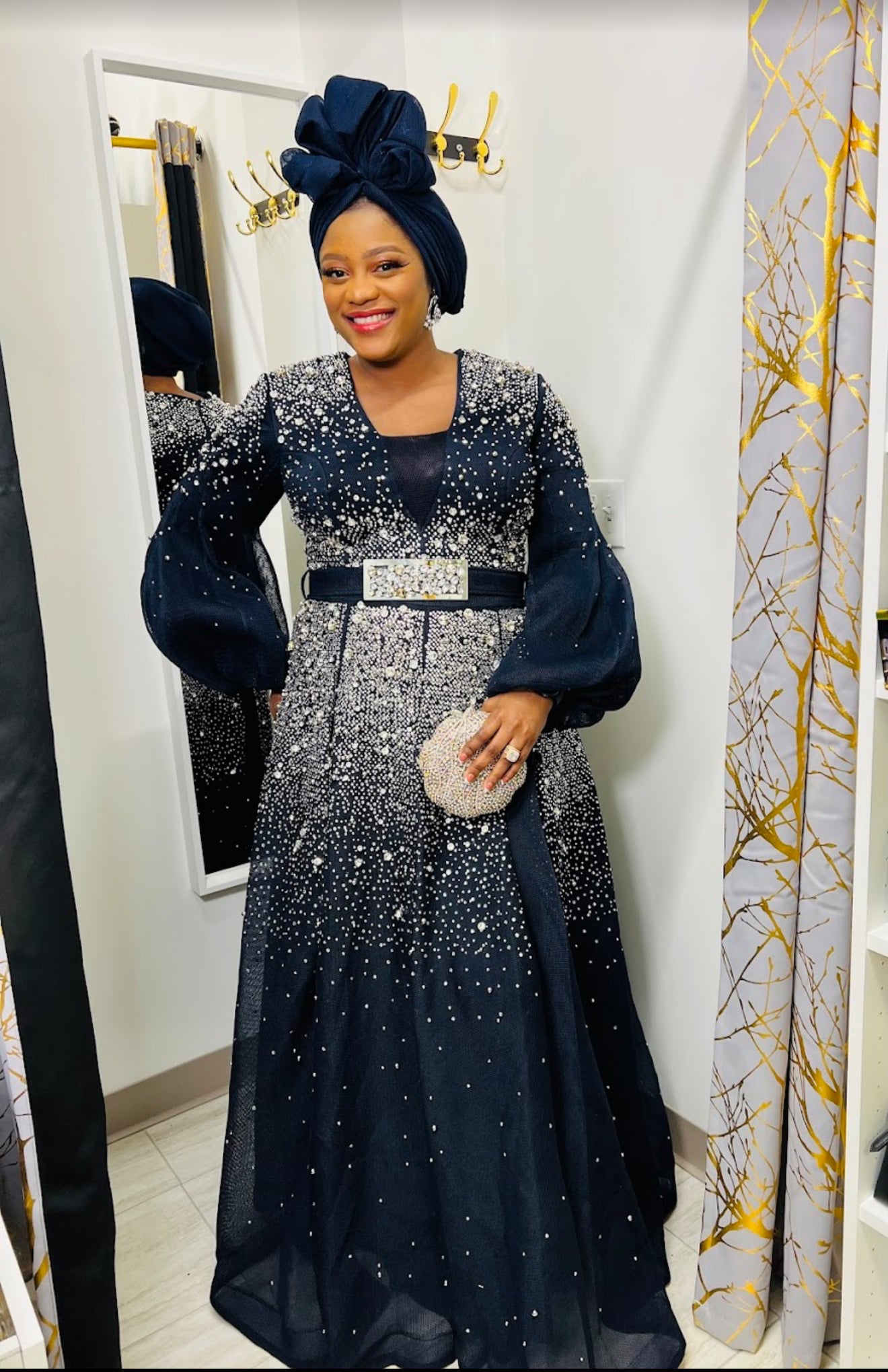 Navy Blue Evening Dress