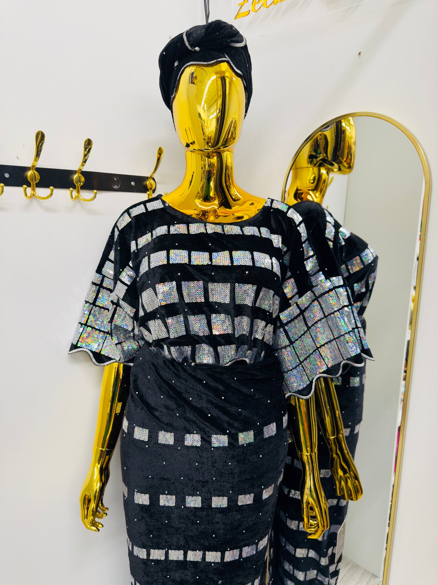 All Eyes On Me – Velvet Sequin Iro & Buba Set