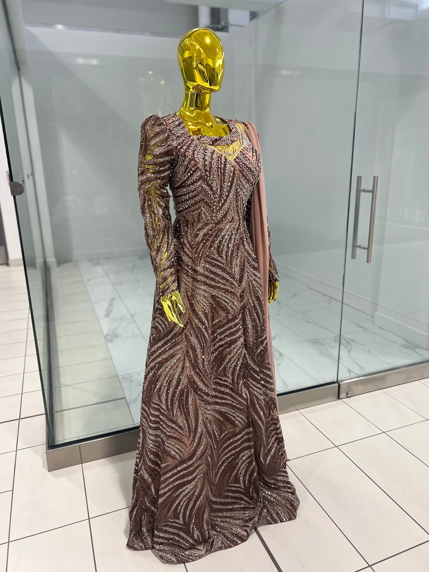Embellished Chiffon Evening Gown