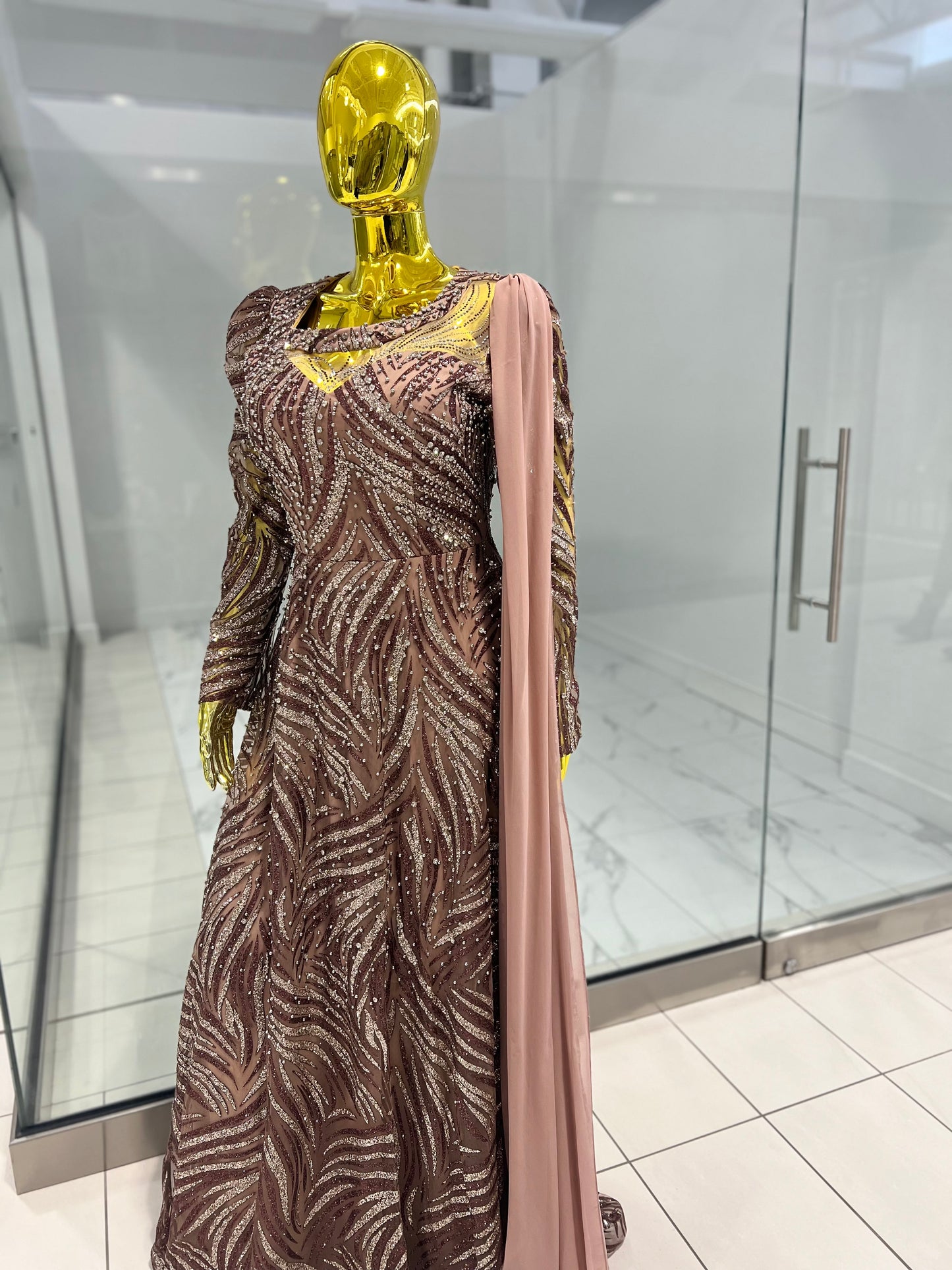 Embellished Chiffon Evening Gown