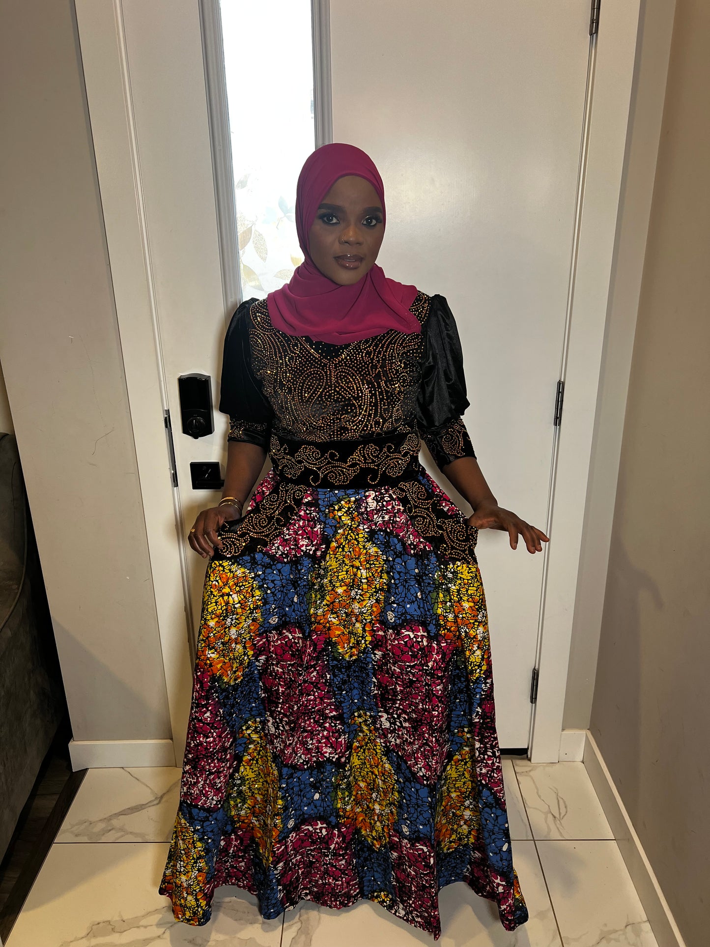 Velvet and Ankara Ready to wear African attire