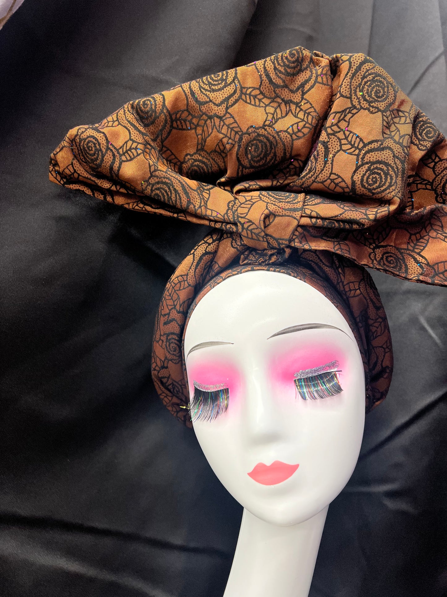 Brown and black head Turban