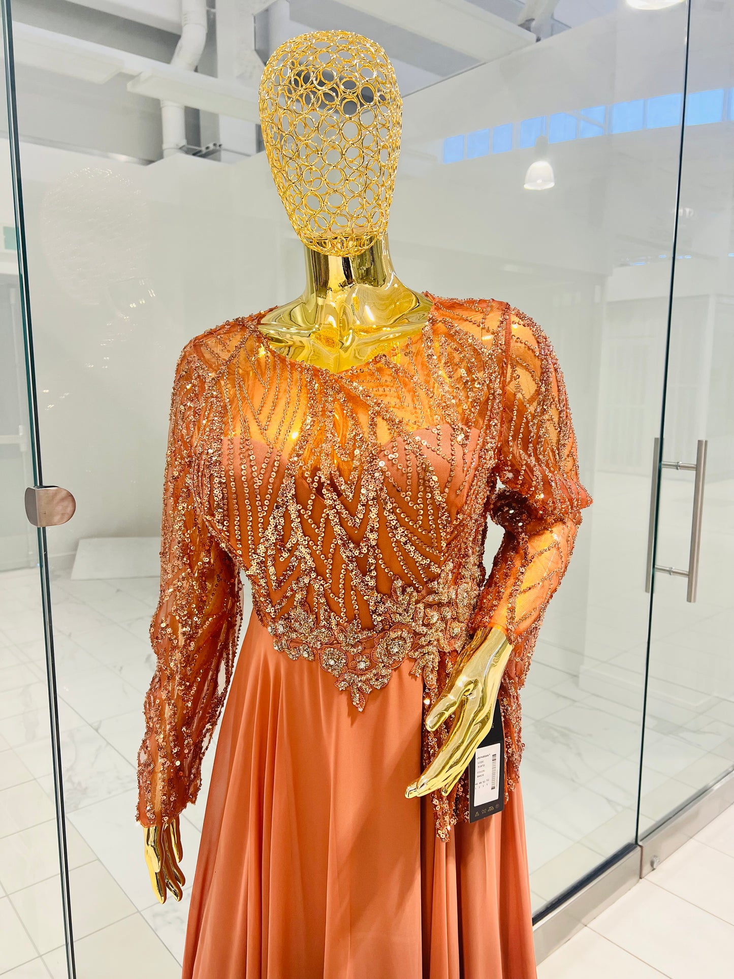 Burnt Orange Evening Dress