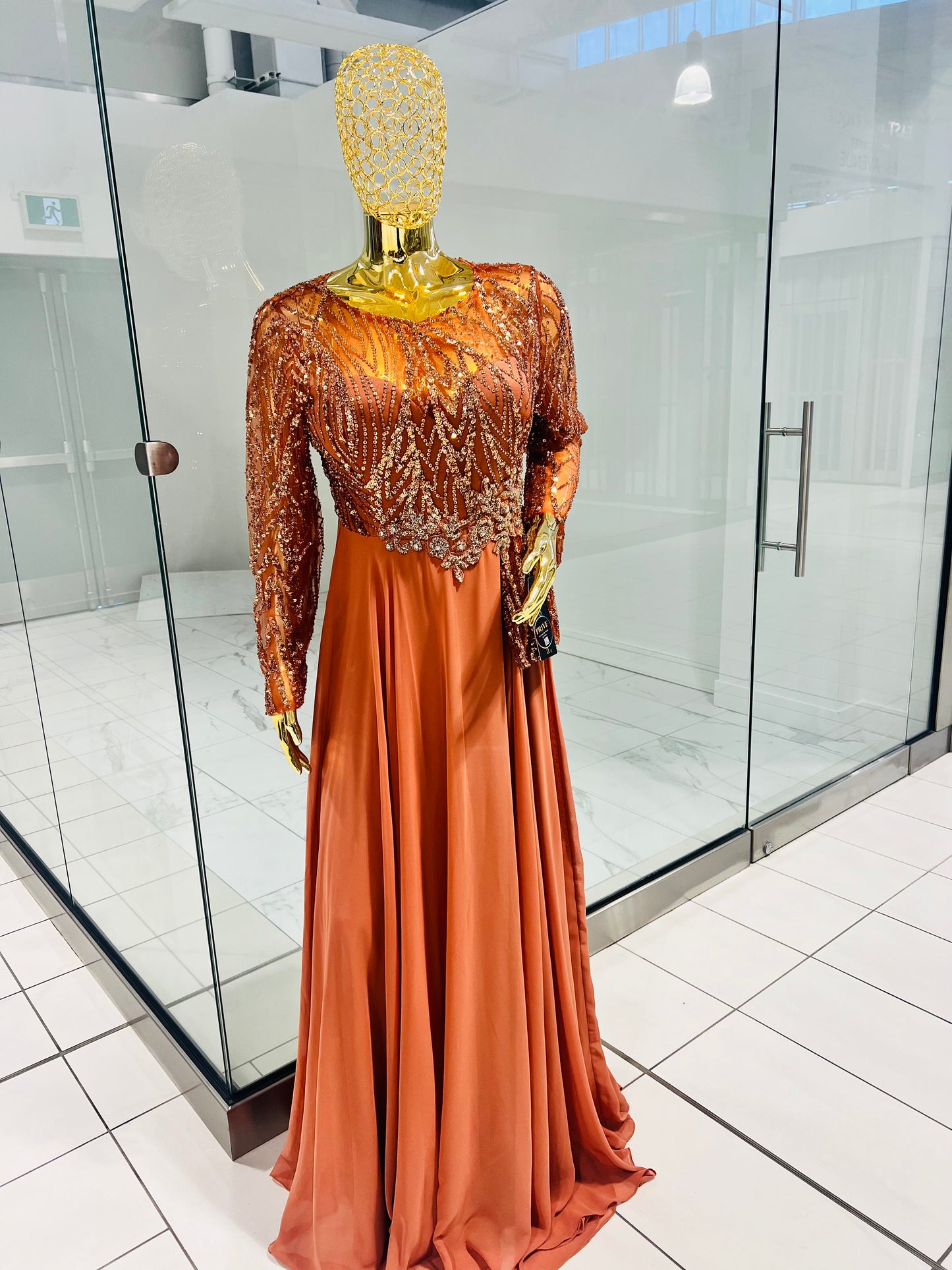 Burnt Orange Evening Dress