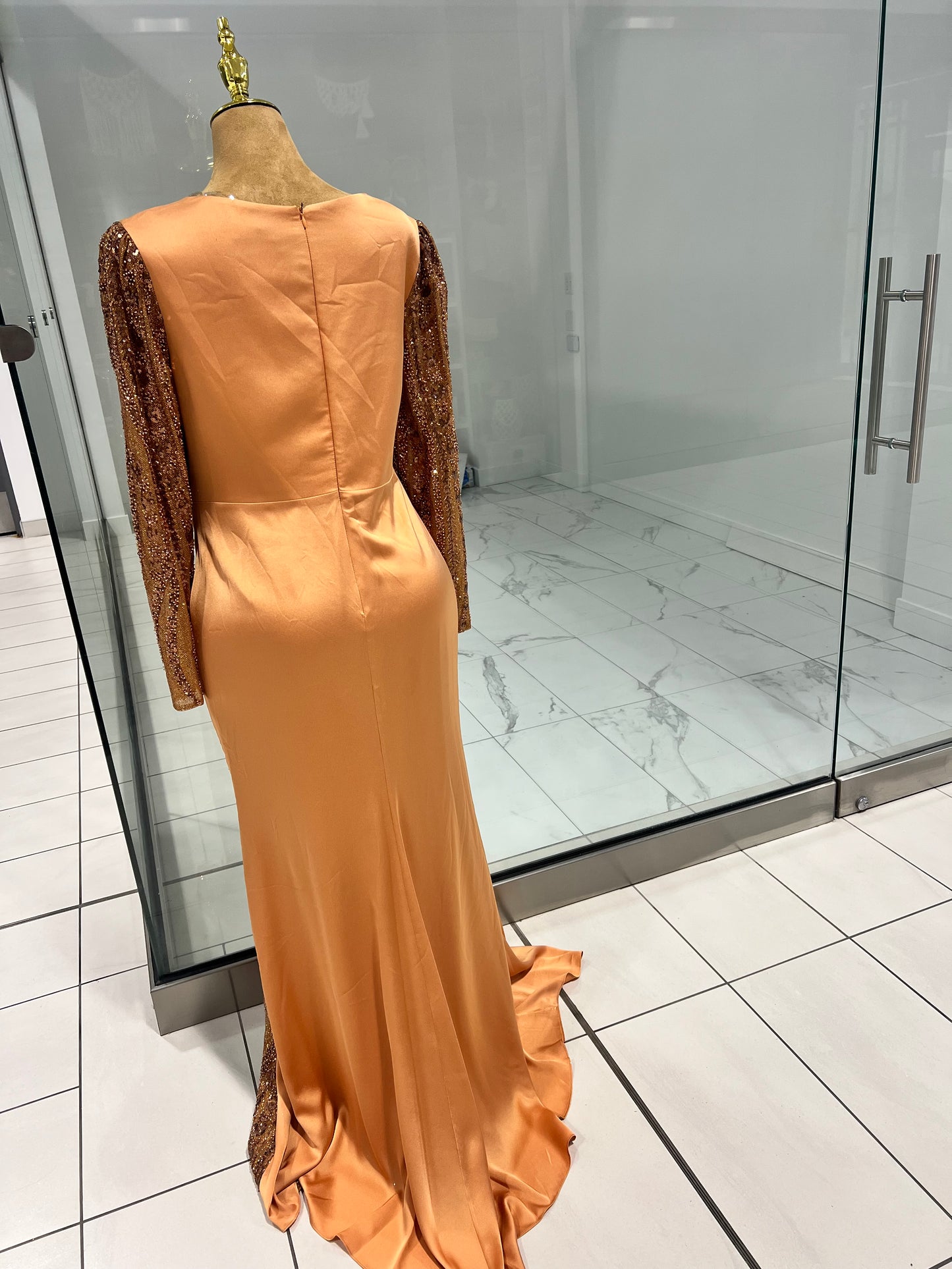 Gold Sequins Evening Dress