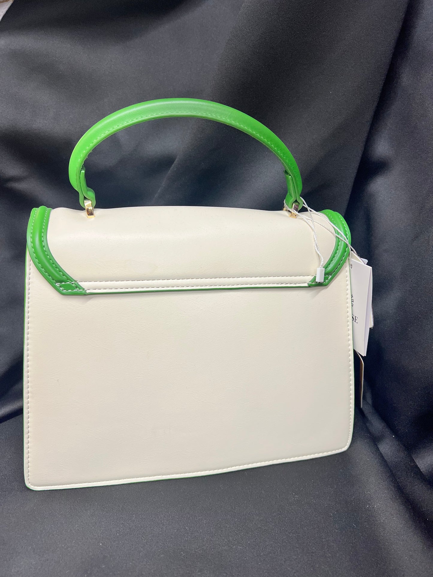 White and green handbag