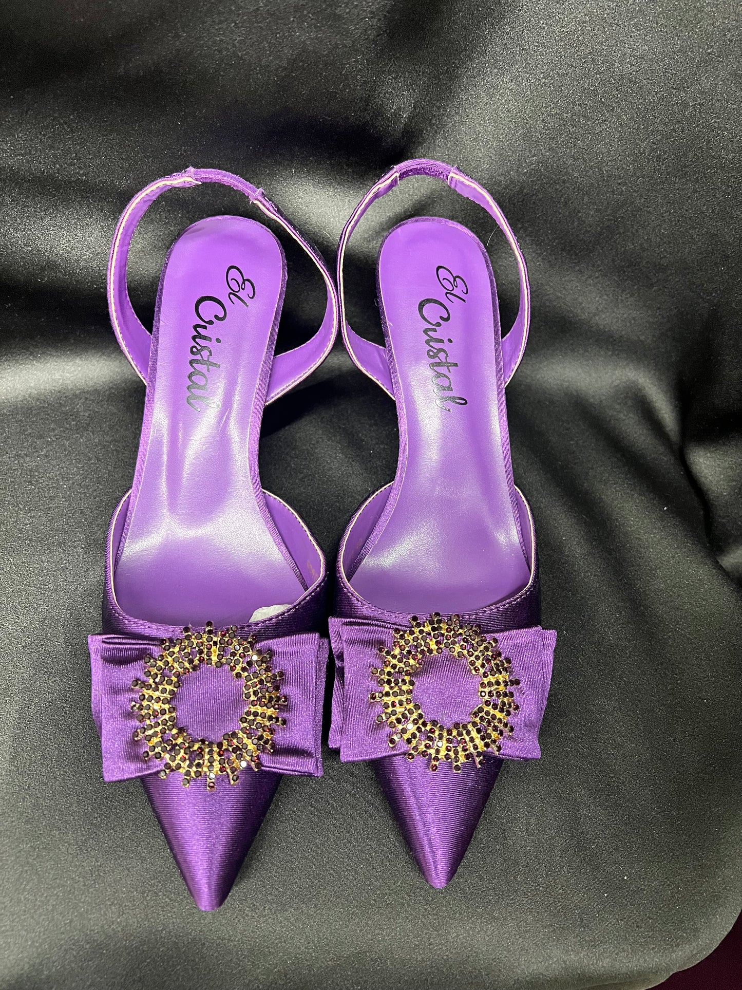 Purple and gold shoe