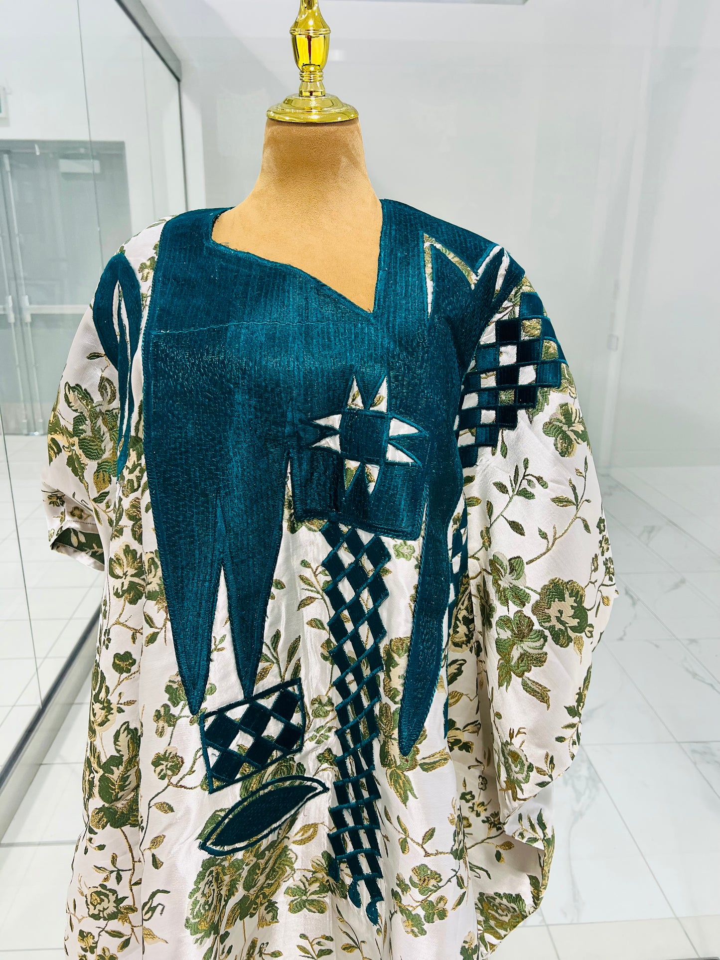 Green Embroidery Brocade
