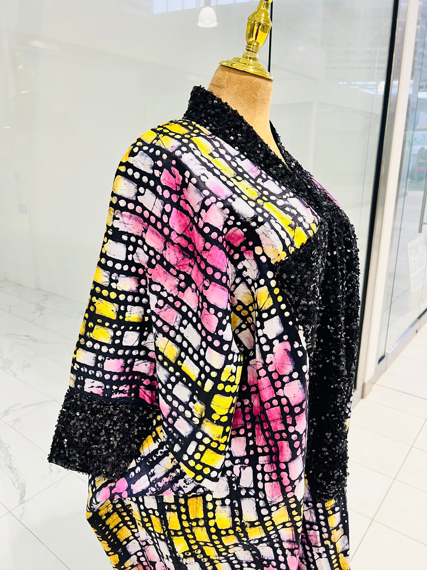 Ankara and black applique