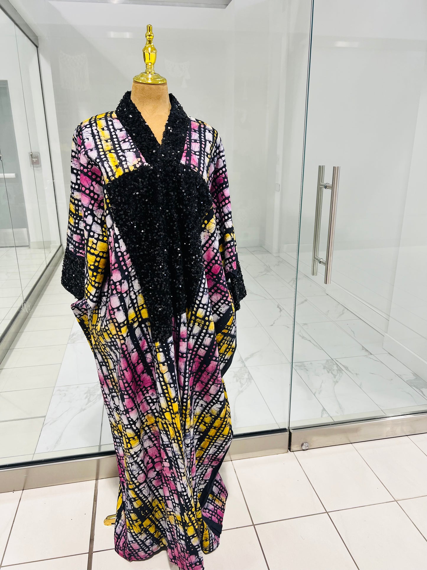Ankara and black applique