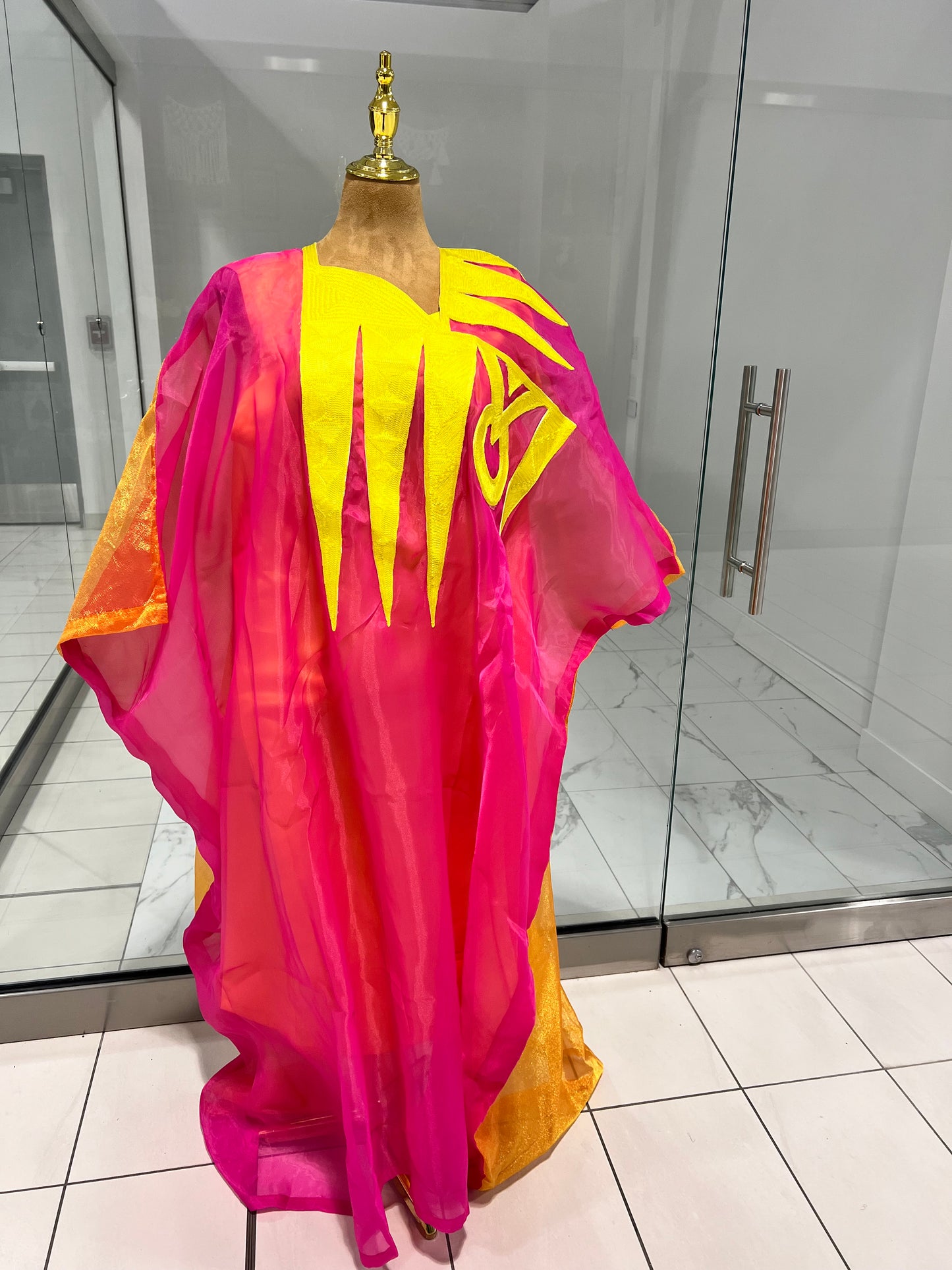 Pink and orange Organza