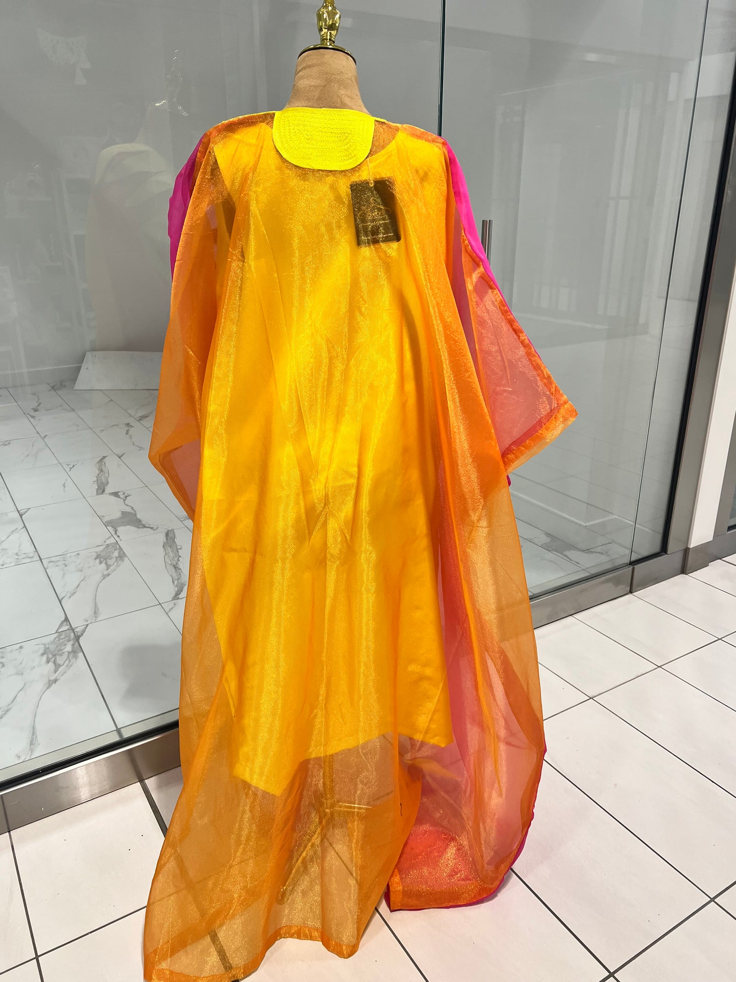 Pink and orange Organza