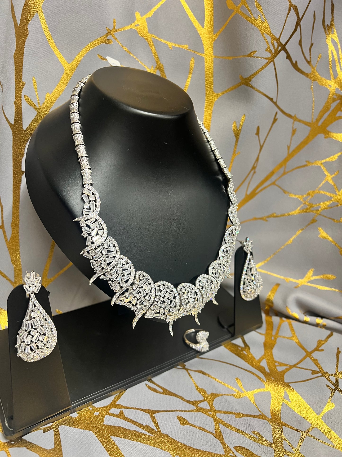 Bold Zirconia Silver Set