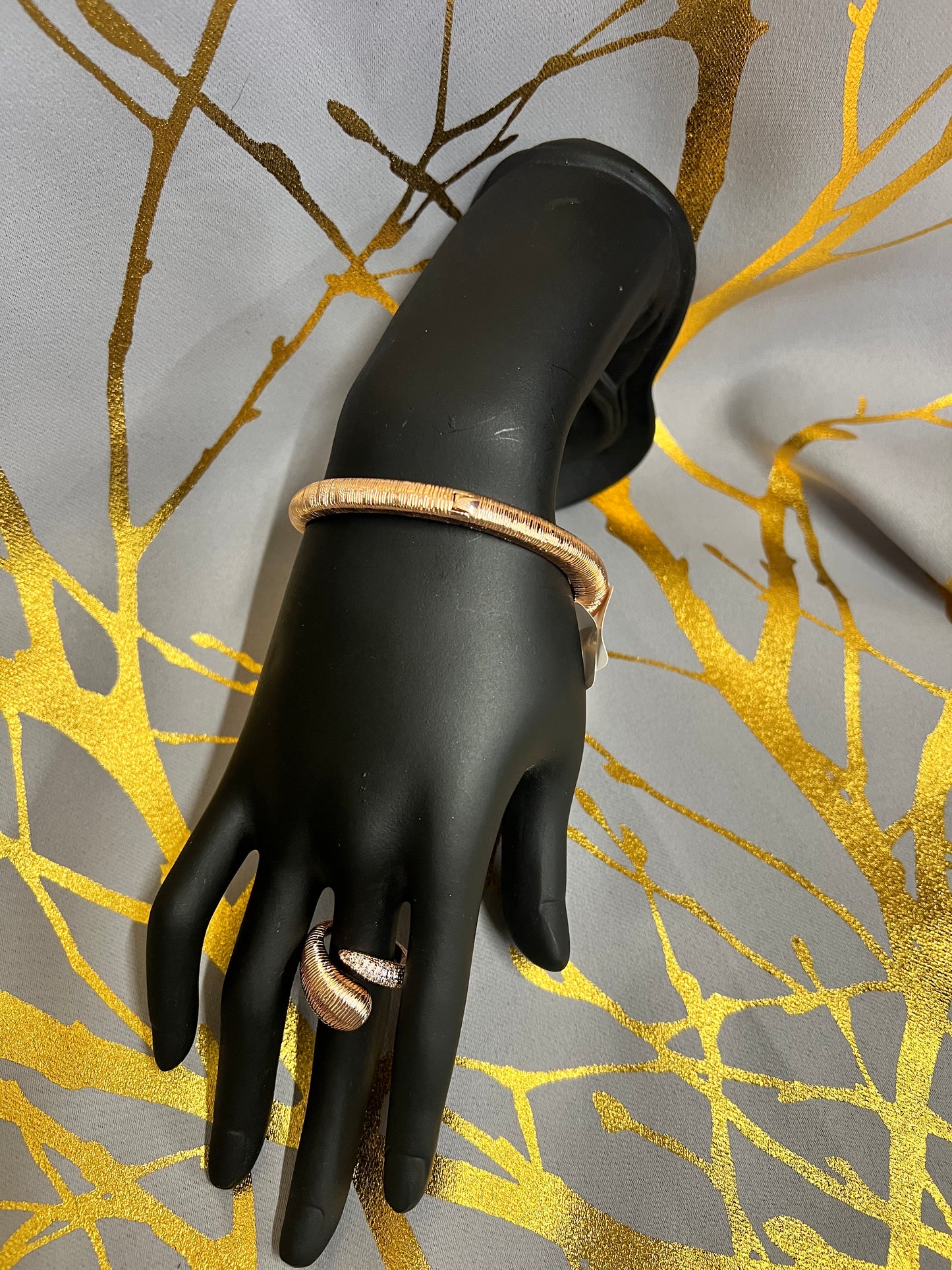 Rose Gold Hand bracelet and Ring