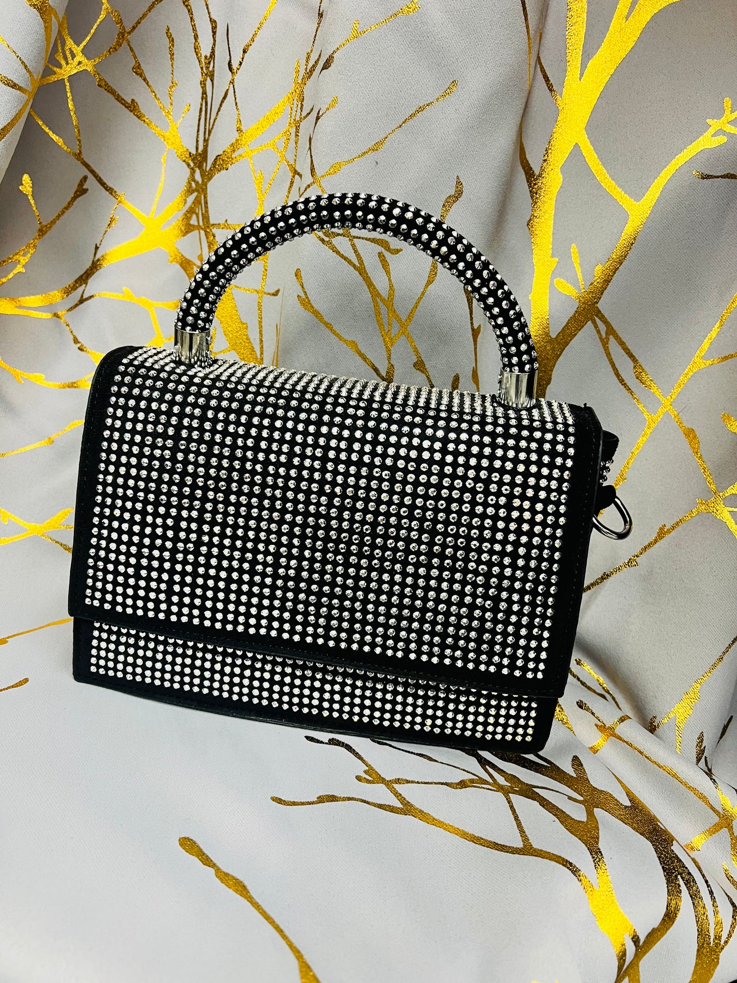 Black Silver Rhinestones bag