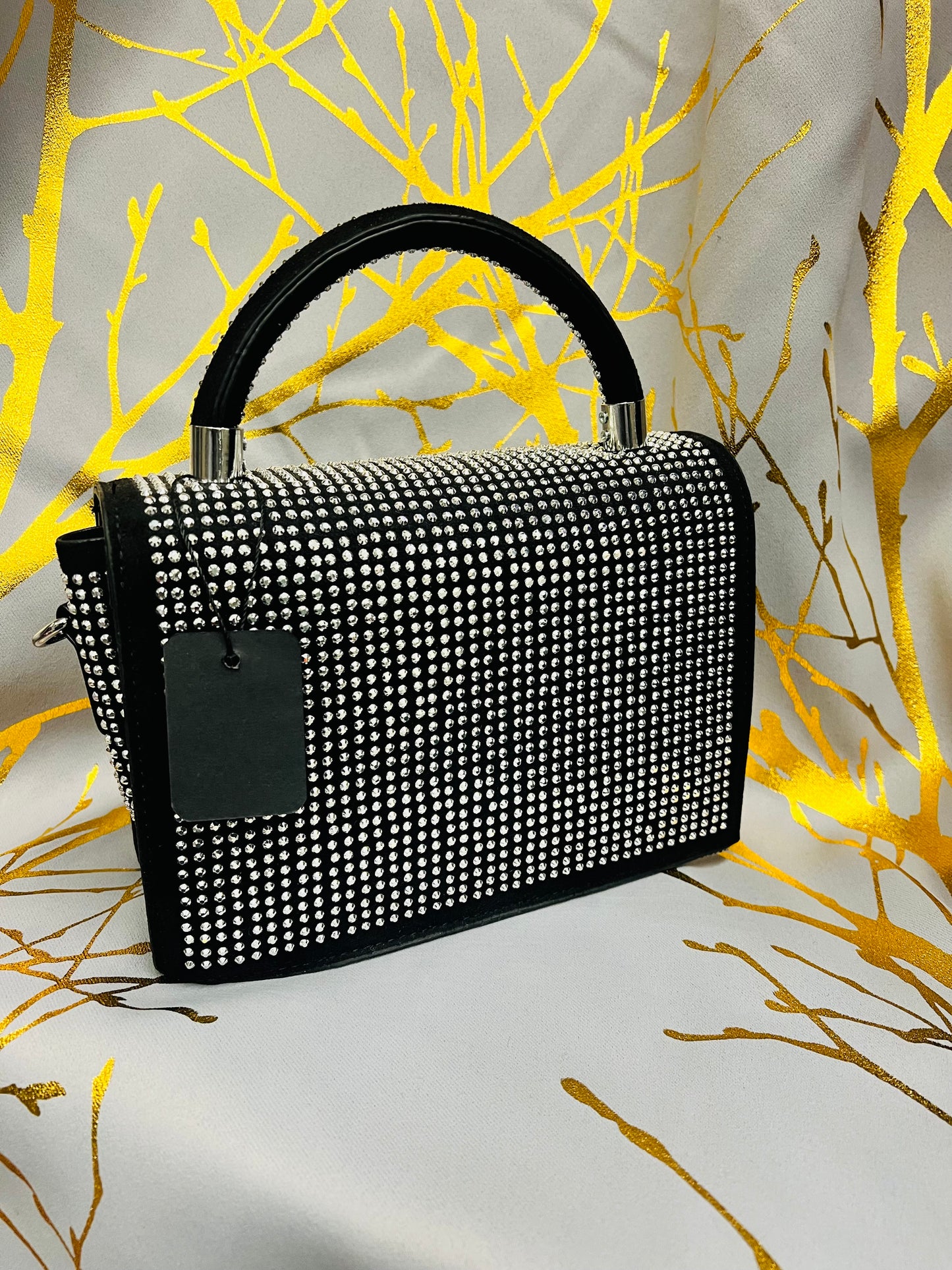 Black Silver Rhinestones bag