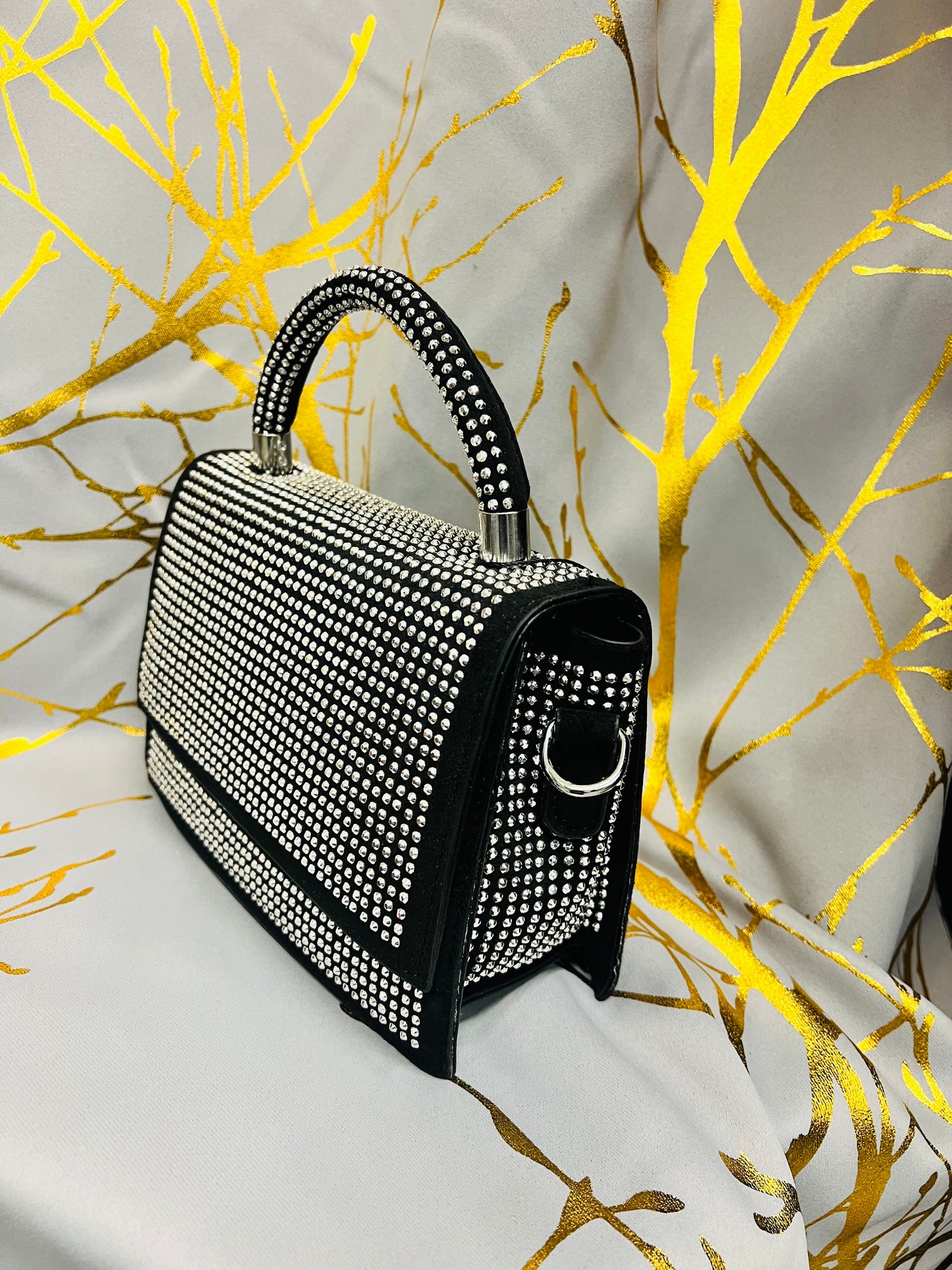 Black Silver Rhinestones bag