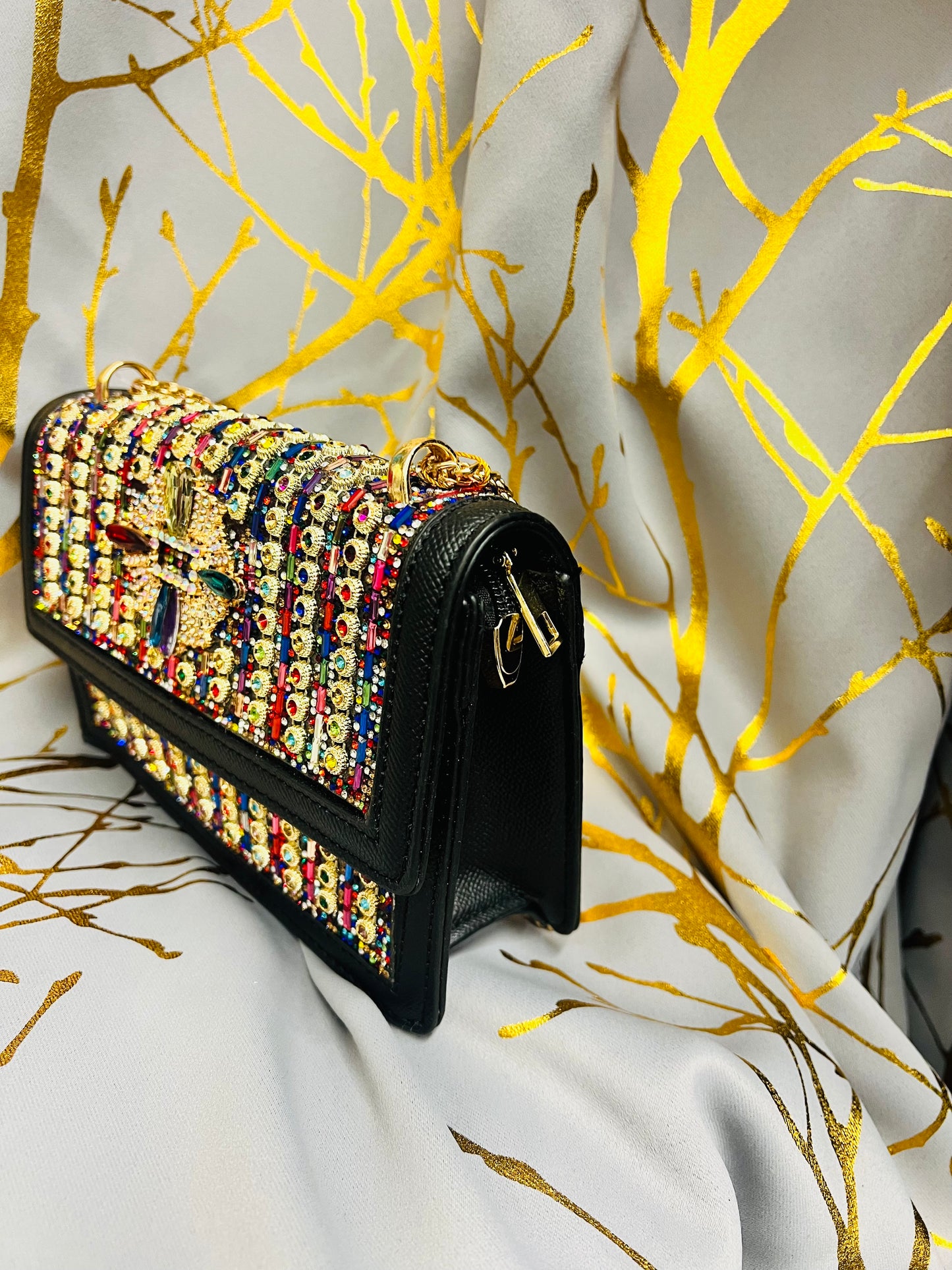Multi coloured Rhinestone handbag