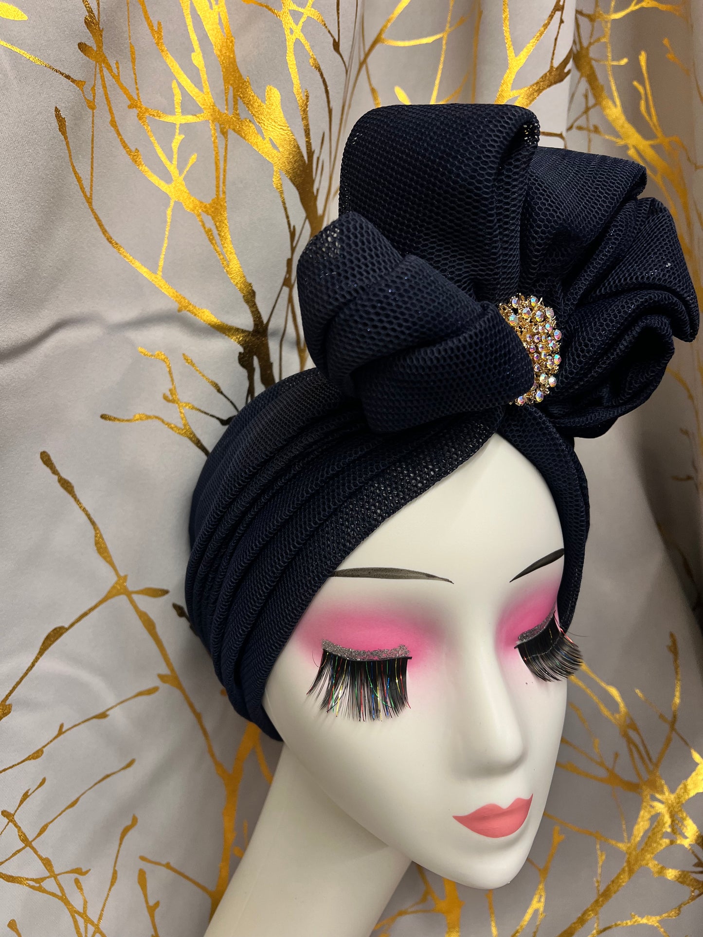 Navy blue turban