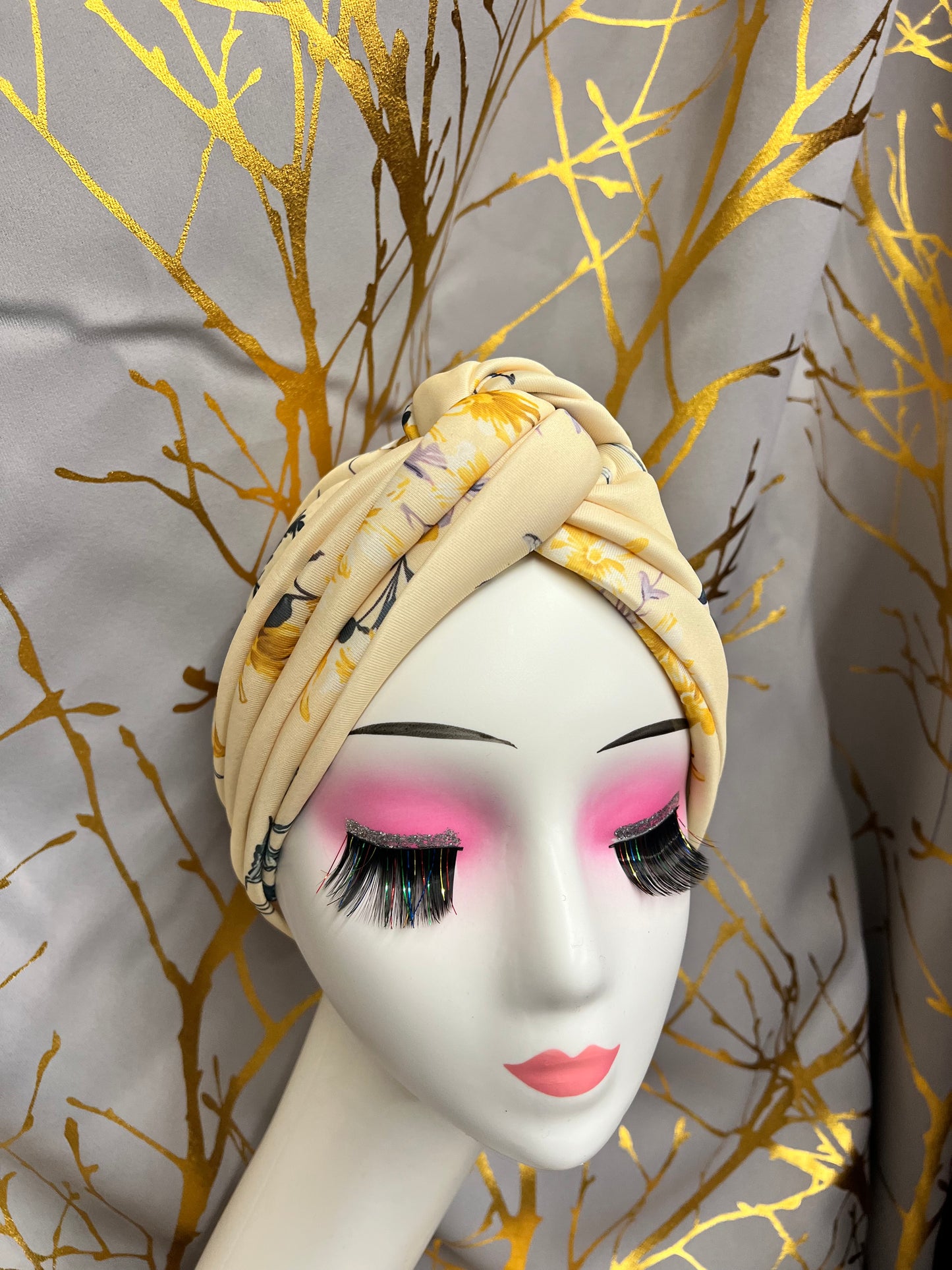 Yellow Floral Turban