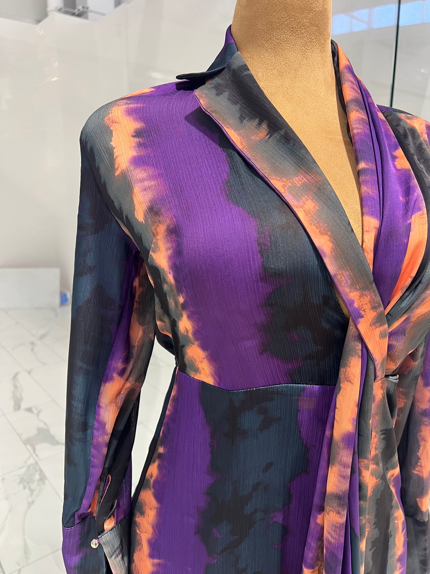 π Elegant Purple Drape Front Dress β Sophistication in Every Fold