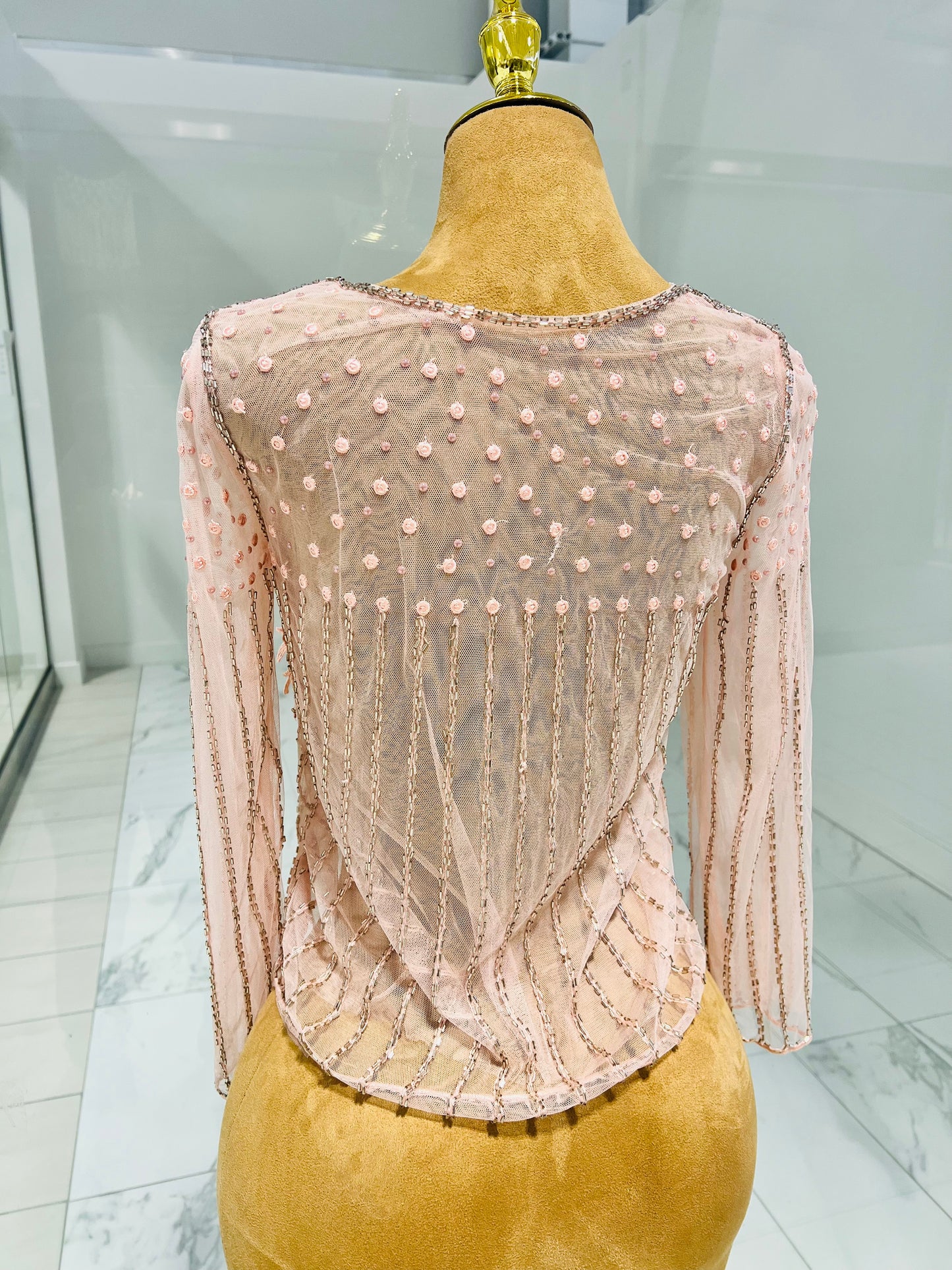 Front Ruffle Rhinestones Top