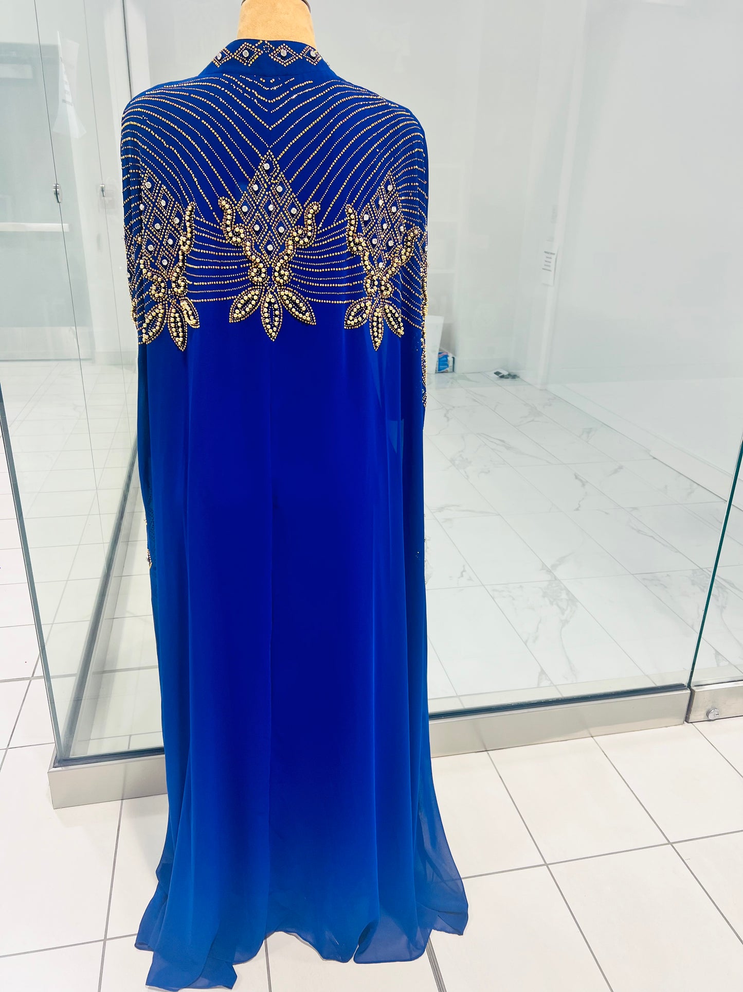 Blue Rhinestone Abaya