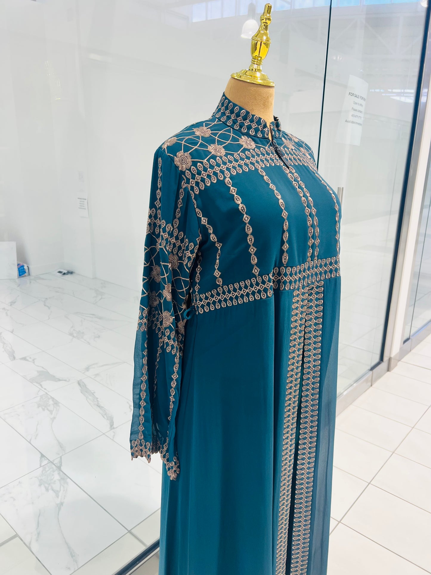 Green Embroidered Abaya