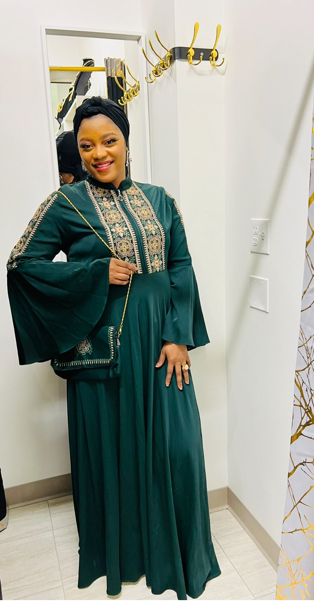 Green Embroidery Dress