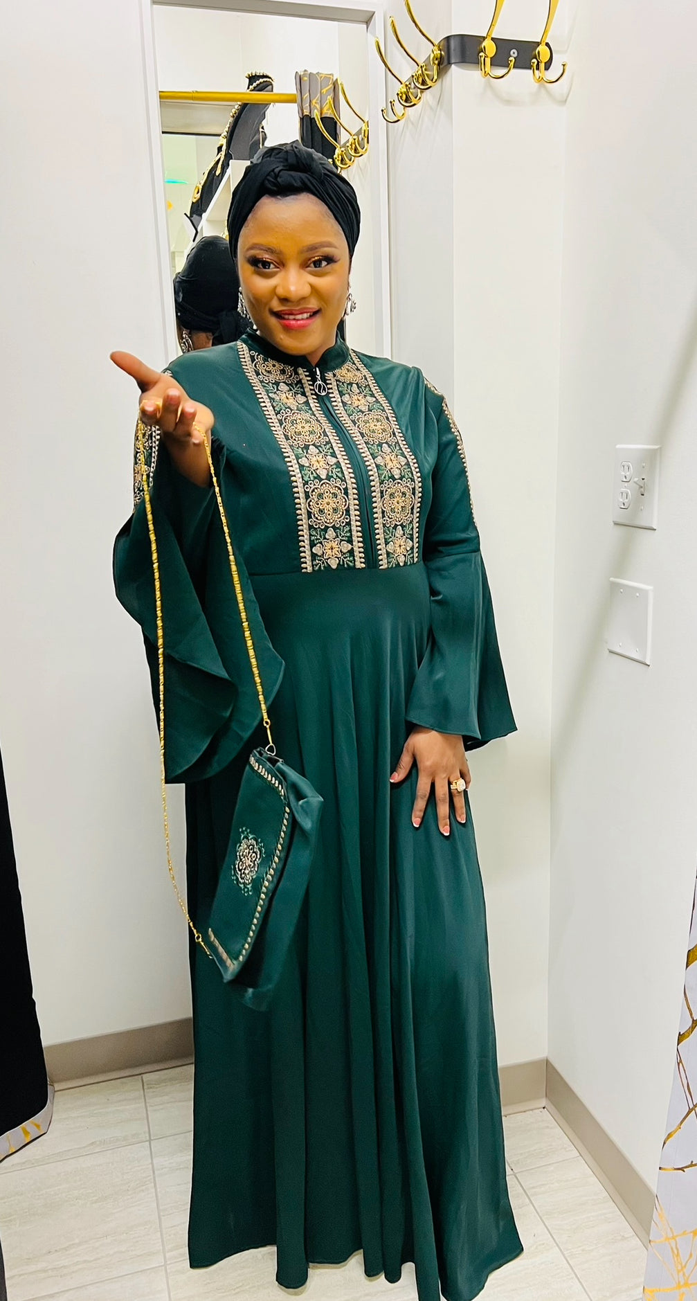 Green Embroidery Dress