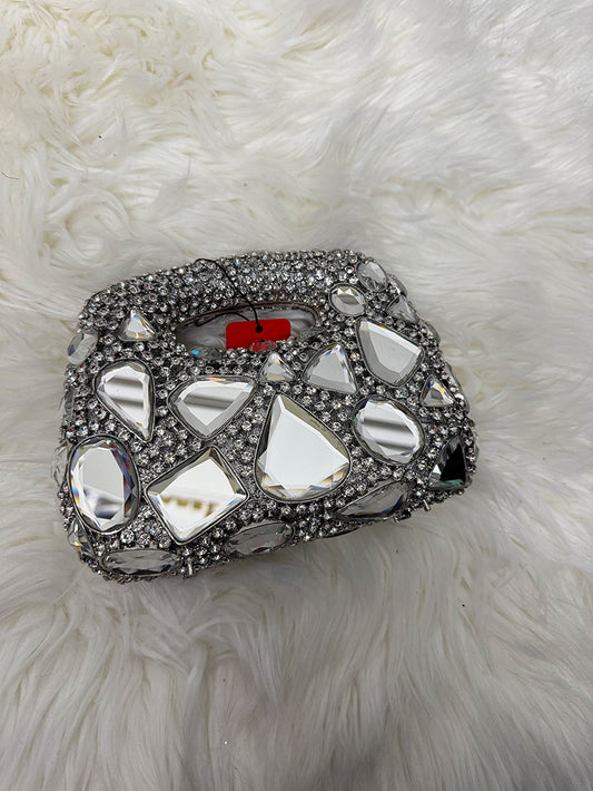 Silver crystal purse