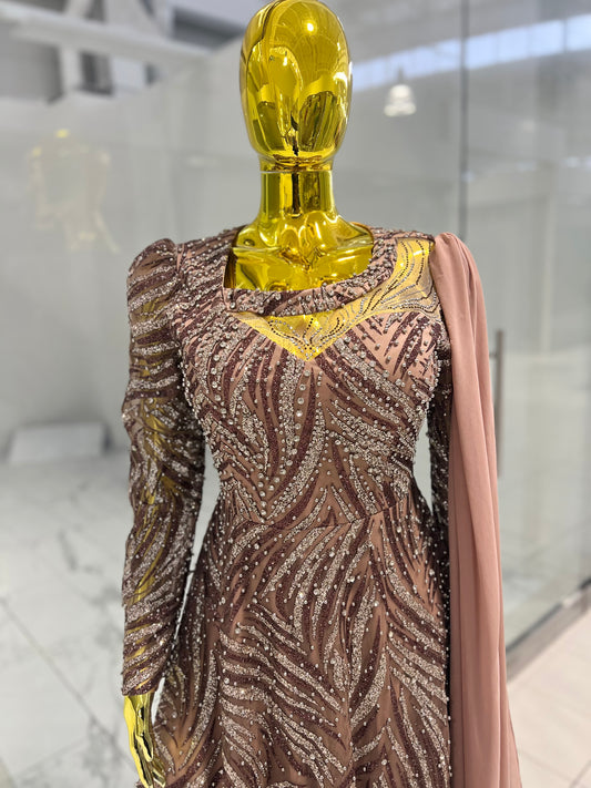 Embellished Chiffon Evening Gown
