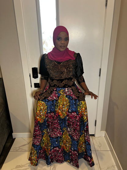 Velvet and Ankara Ready to wear African attire