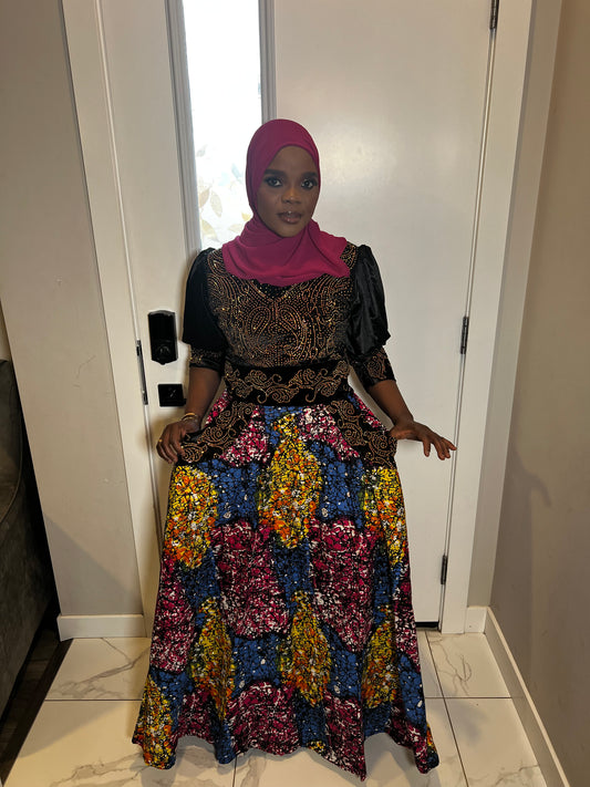 Velvet and Ankara Ready to wear African attire