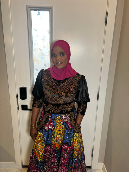 Velvet and Ankara Ready to wear African attire
