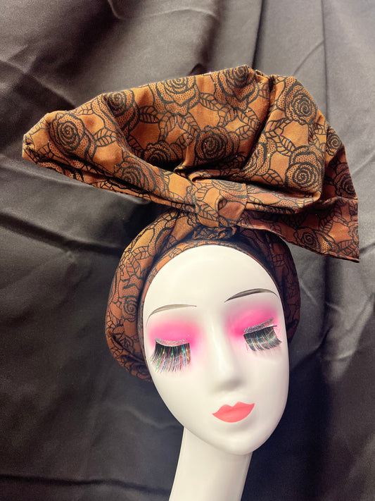 Brown and black head Turban
