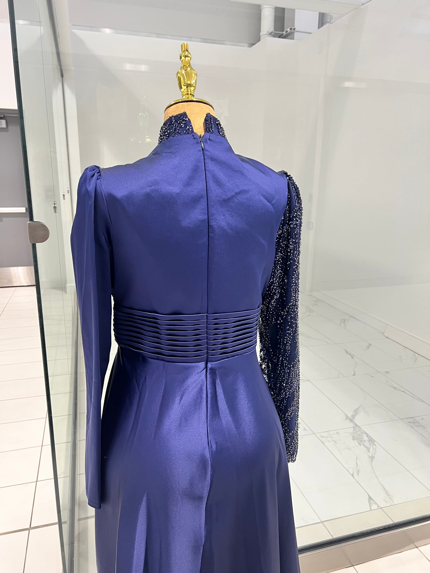 Silk Royal Blue Evening Gown