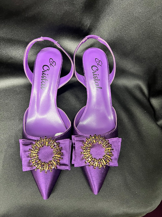 Purple and gold shoe