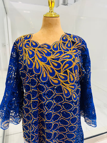 Blue Senegalese attire