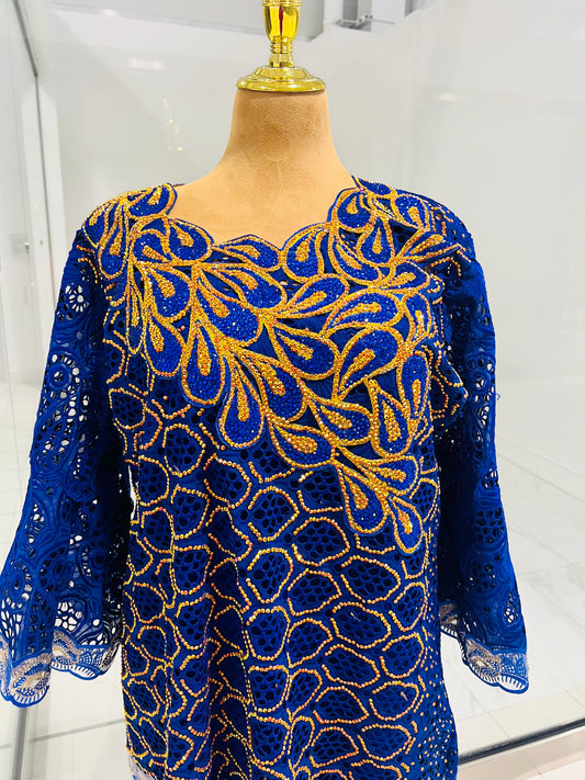 Blue Senegalese attire
