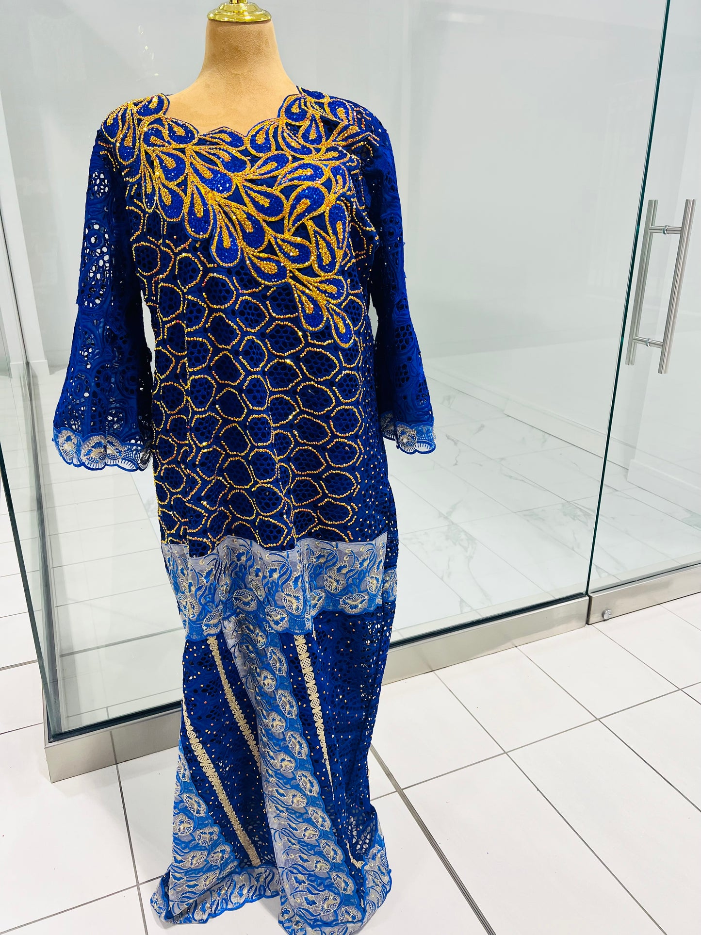 Blue Senegalese attire