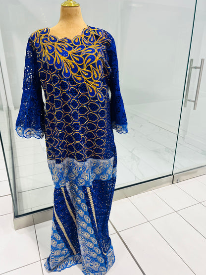 Blue Senegalese attire