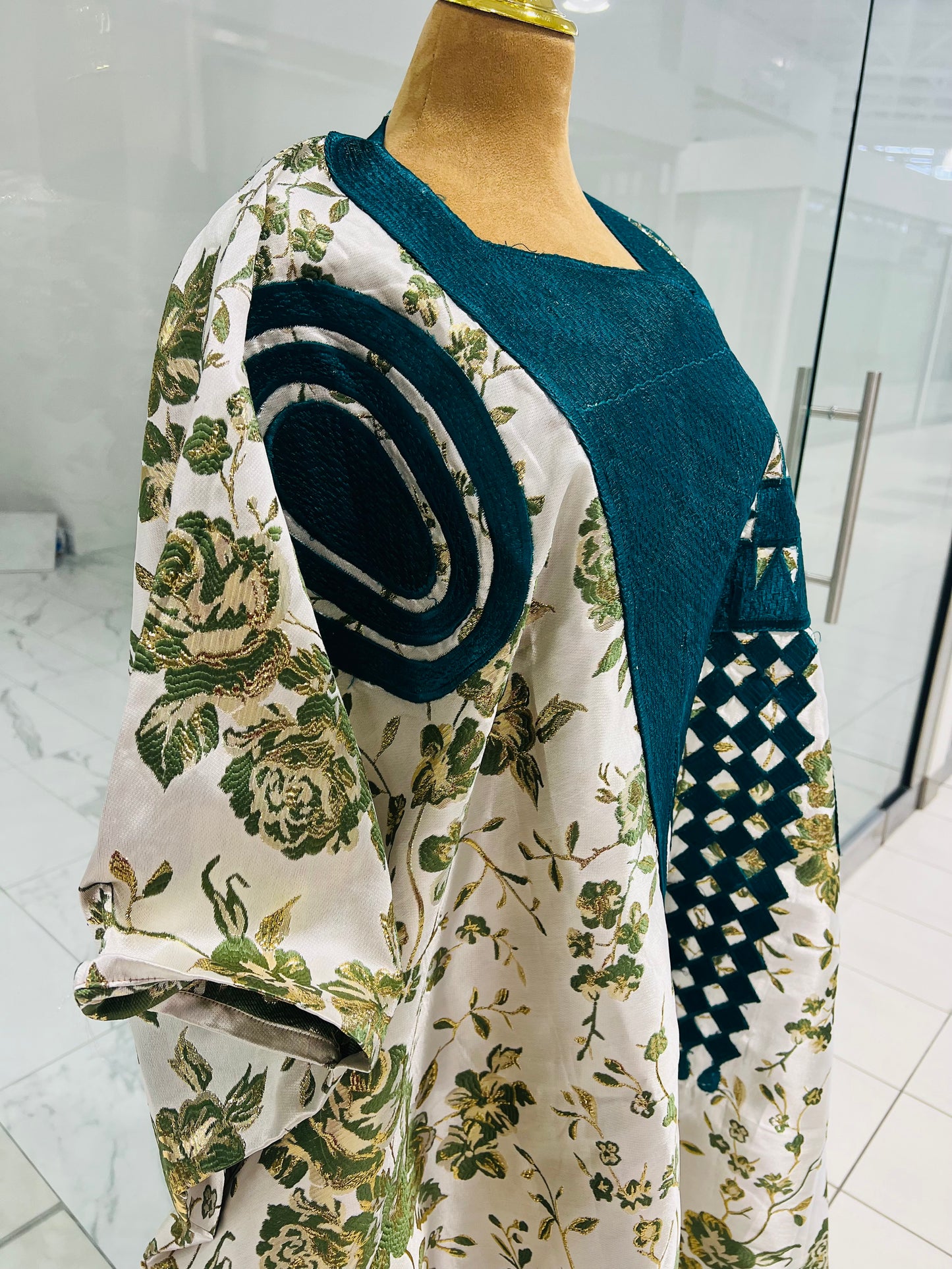 Green Embroidery Brocade