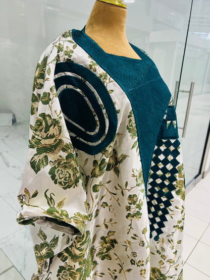 Green Embroidery Brocade