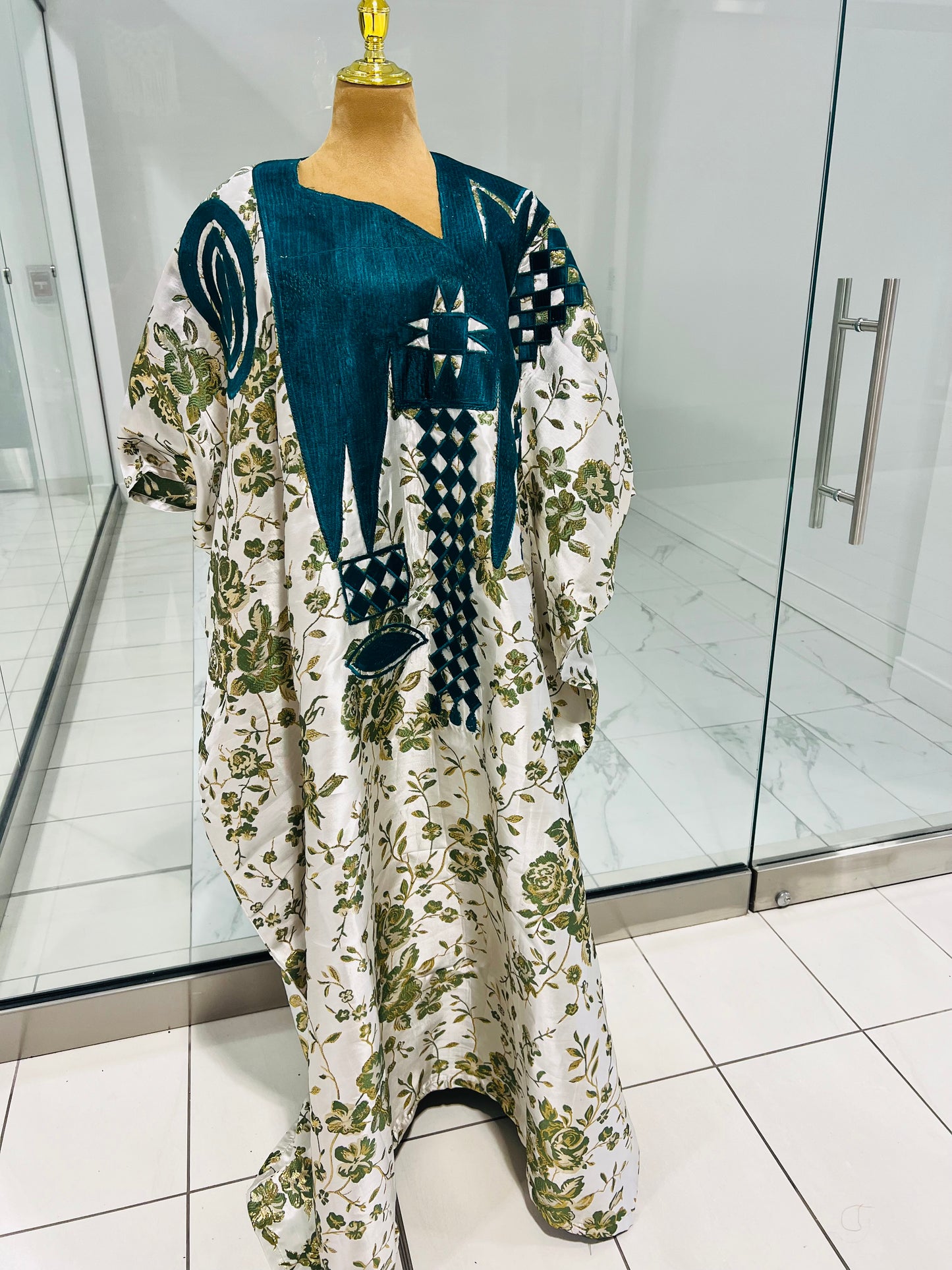 Green Embroidery Brocade