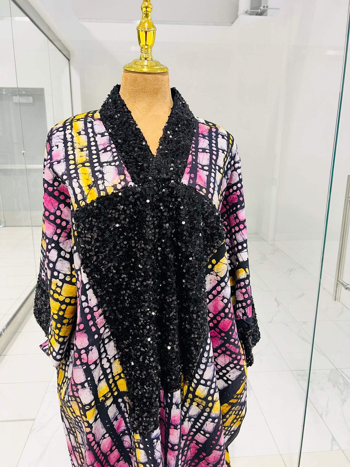 Ankara and black applique