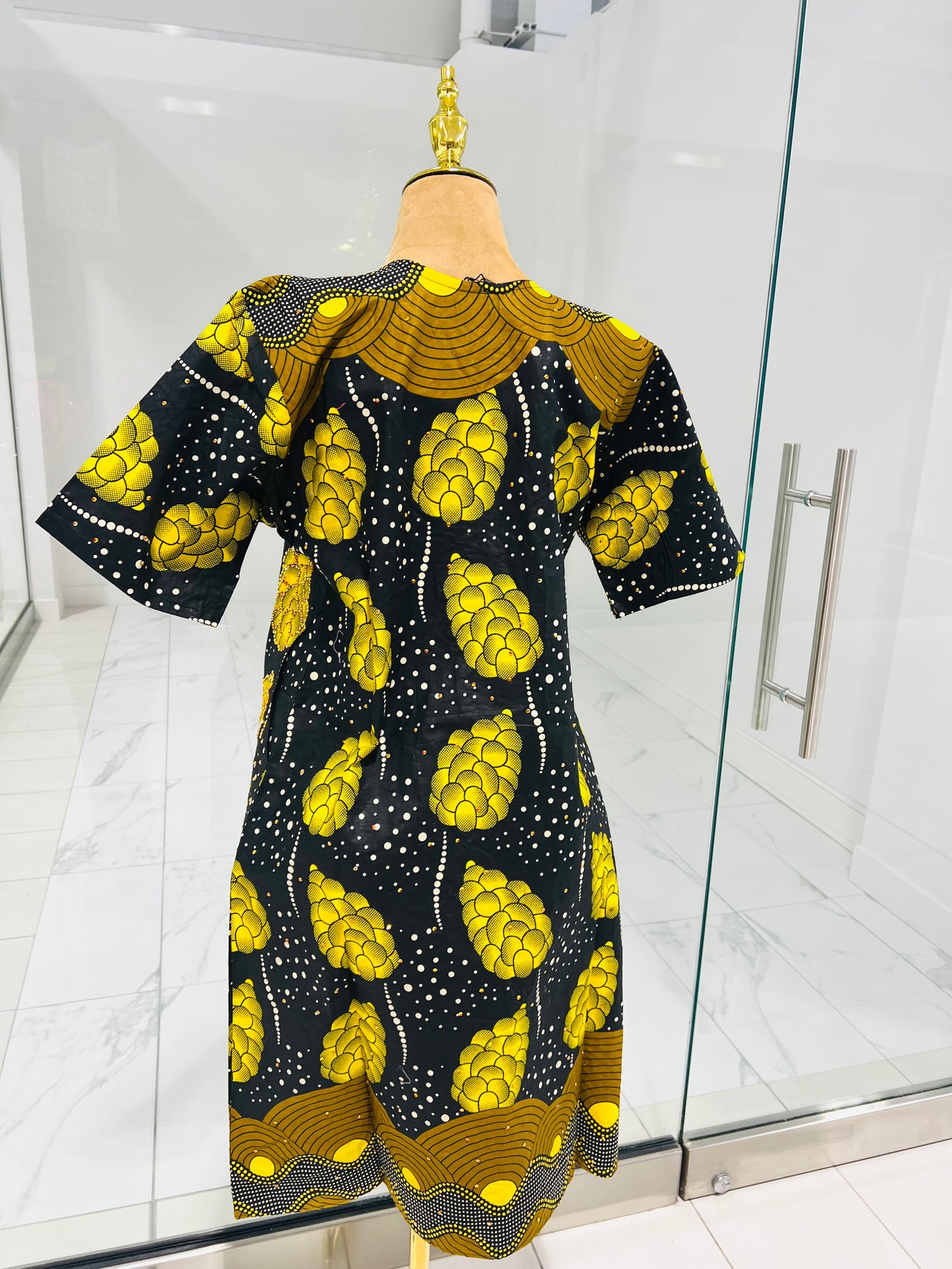 Ankara with tiny yellow Rhinestones