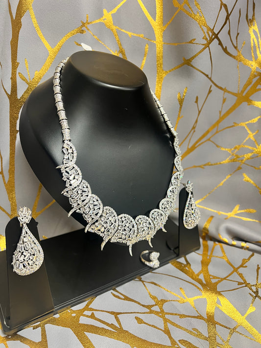 Bold Zirconia Silver Set