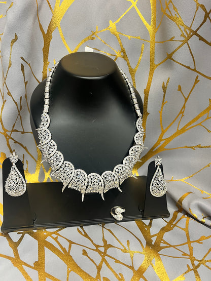 Bold Zirconia Silver Set