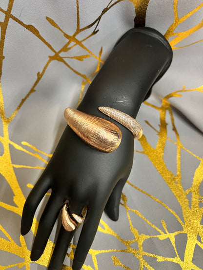 Rose Gold Hand bracelet and Ring